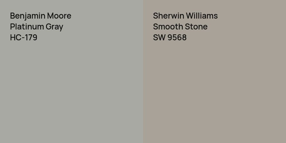 Benjamin Moore Platinum Gray vs. Sherwin Williams Smooth Stone