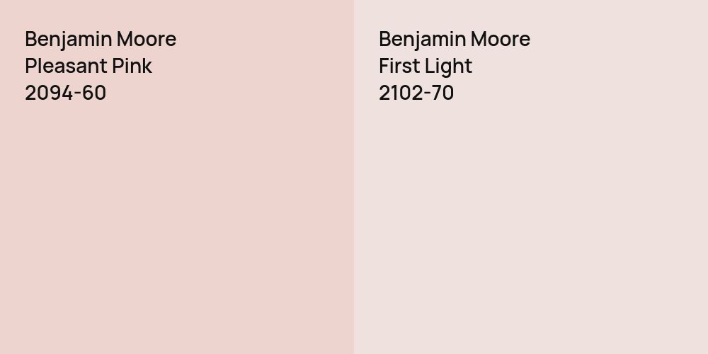 Benjamin Moore Pleasant Pink vs. Benjamin Moore First Light