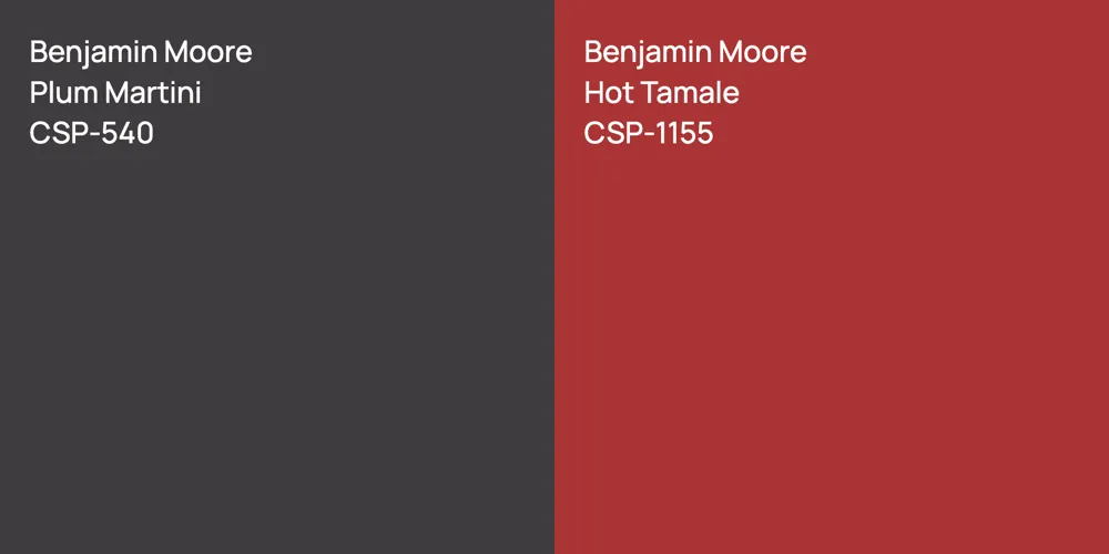 Benjamin Moore Plum Martini vs. Benjamin Moore Hot Tamale