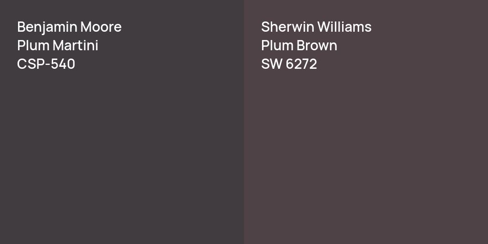 Benjamin Moore Plum Martini vs. Sherwin Williams Plum Brown