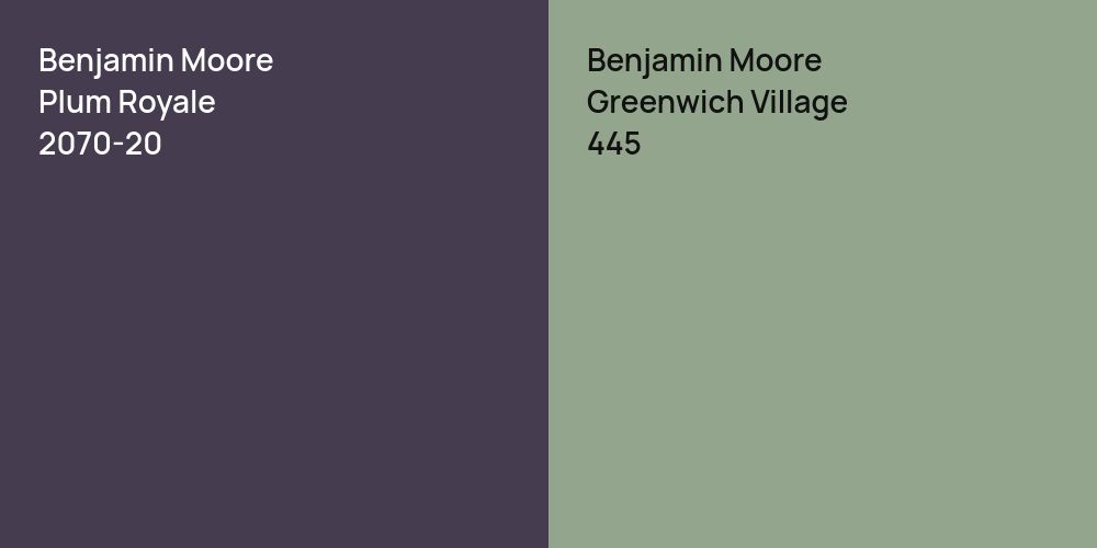 Benjamin Moore Plum Royale vs. Benjamin Moore Greenwich Village