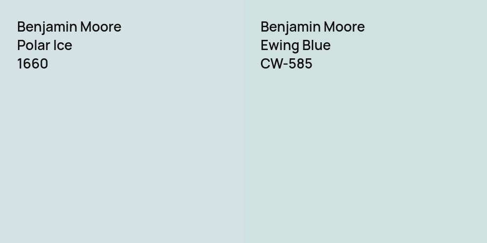 Benjamin Moore Polar Ice vs. Benjamin Moore Ewing Blue