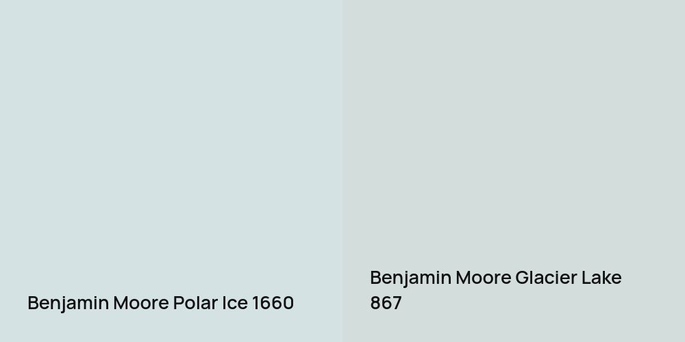 Benjamin Moore Polar Ice vs. Benjamin Moore Glacier Lake