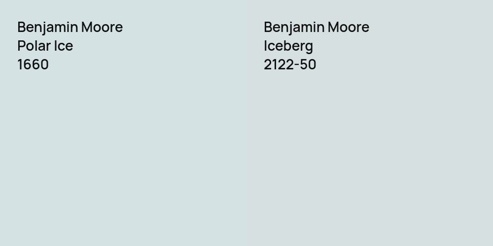 Benjamin Moore Polar Ice vs. Benjamin Moore Iceberg