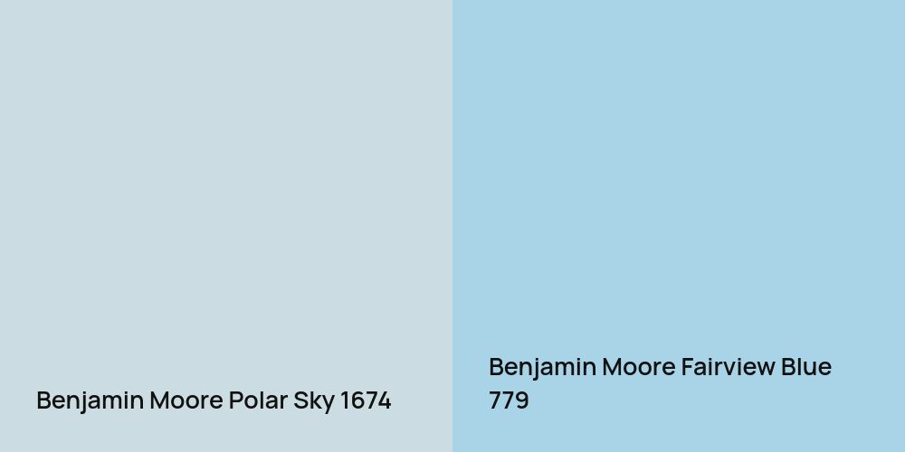 Benjamin Moore Polar Sky vs. Benjamin Moore Fairview Blue