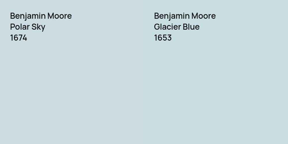 Benjamin Moore Polar Sky vs. Benjamin Moore Glacier Blue