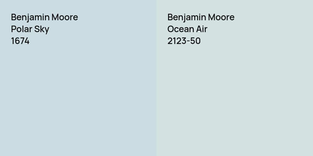 Benjamin Moore Polar Sky vs. Benjamin Moore Ocean Air