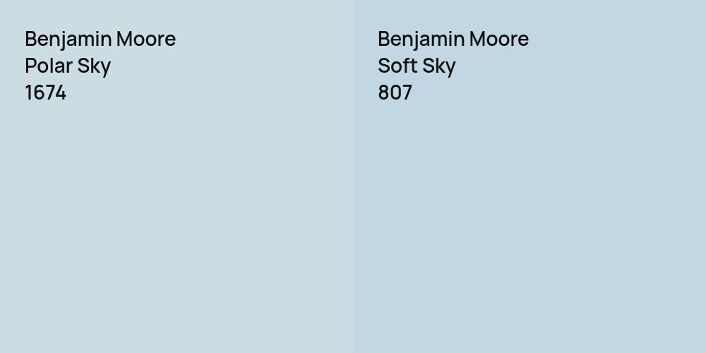 Benjamin Moore Polar Sky vs. Benjamin Moore Soft Sky