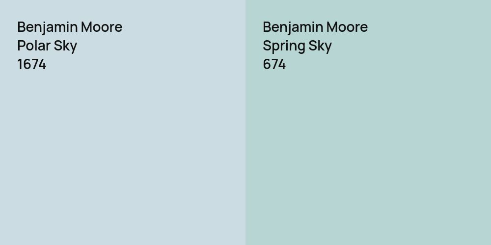 Benjamin Moore Polar Sky vs. Benjamin Moore Spring Sky