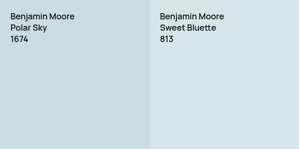 Benjamin Moore Polar Sky vs. Benjamin Moore Sweet Bluette