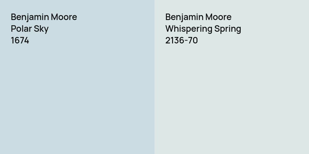 Benjamin Moore Polar Sky vs. Benjamin Moore Whispering Spring