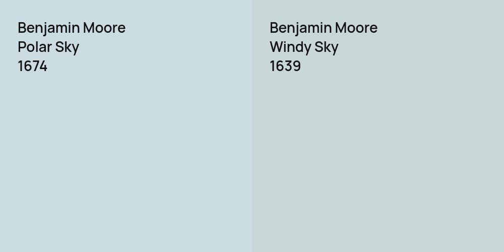 Benjamin Moore Polar Sky vs. Benjamin Moore Windy Sky