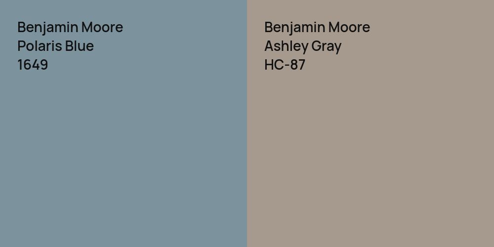 Benjamin Moore Polaris Blue vs. Benjamin Moore Ashley Gray