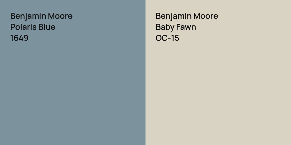 Benjamin Moore Polaris Blue vs. Benjamin Moore Baby Fawn