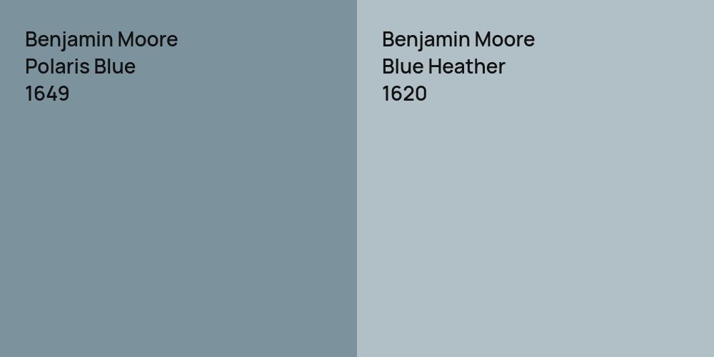 Benjamin Moore Polaris Blue vs. Benjamin Moore Blue Heather