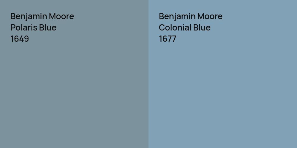 Benjamin Moore Polaris Blue vs. Benjamin Moore Colonial Blue