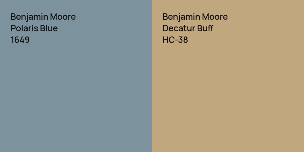 Benjamin Moore Polaris Blue vs. Benjamin Moore Decatur Buff