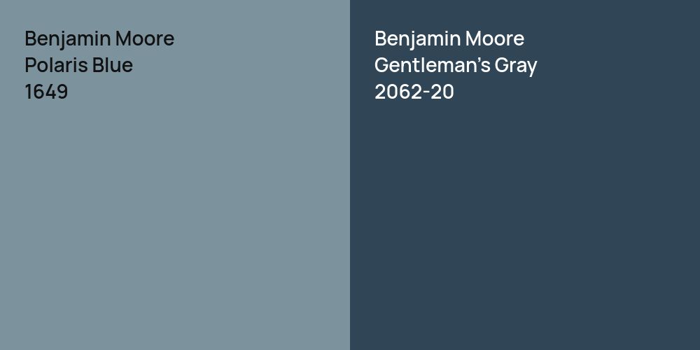 Benjamin Moore Polaris Blue vs. Benjamin Moore Gentleman's Gray