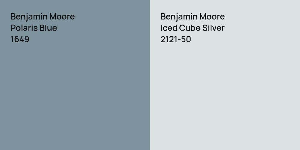 Benjamin Moore Polaris Blue vs. Benjamin Moore Iced Cube Silver