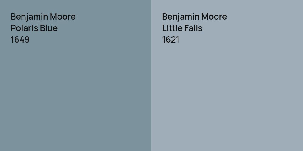 Benjamin Moore Polaris Blue vs. Benjamin Moore Little Falls