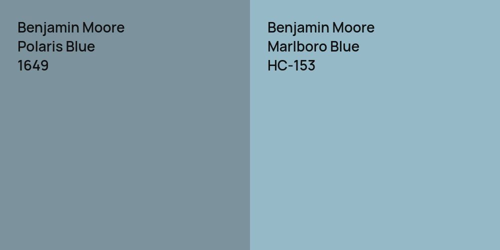 Benjamin Moore Polaris Blue vs. Benjamin Moore Marlboro Blue