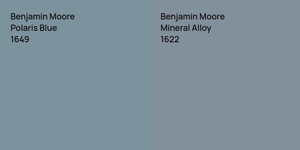 Benjamin Moore Polaris Blue vs. Benjamin Moore Mineral Alloy