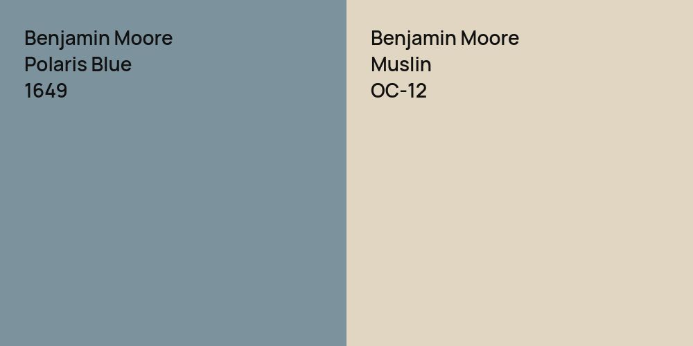 Benjamin Moore Polaris Blue vs. Benjamin Moore Muslin