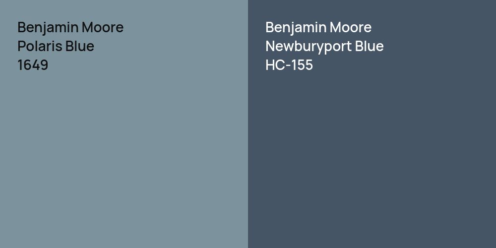 Benjamin Moore Polaris Blue vs. Benjamin Moore Newburyport Blue