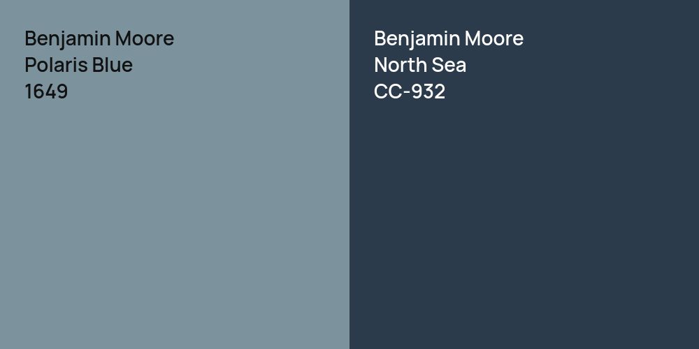 Benjamin Moore Polaris Blue vs. Benjamin Moore North Sea