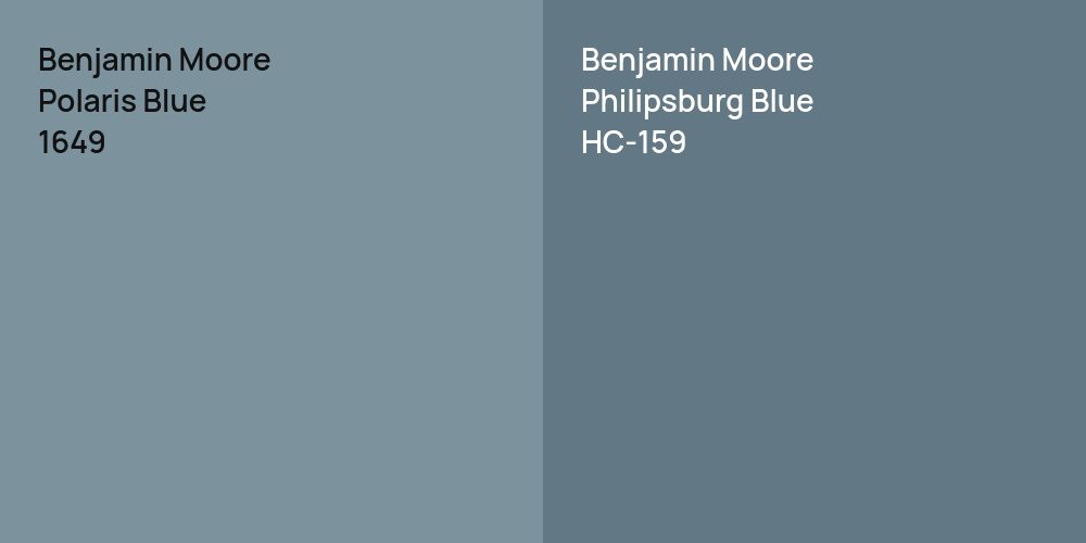 Benjamin Moore Polaris Blue vs. Benjamin Moore Philipsburg Blue