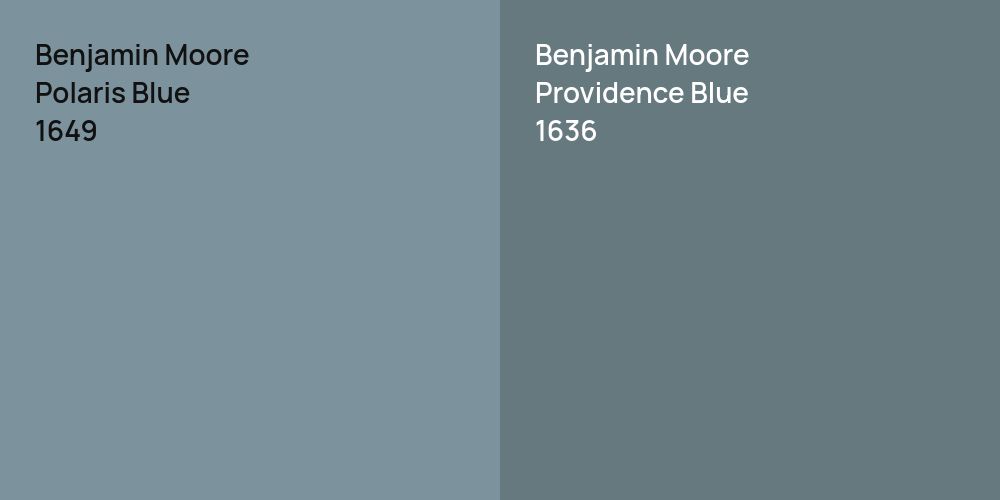 Benjamin Moore Polaris Blue vs. Benjamin Moore Providence Blue