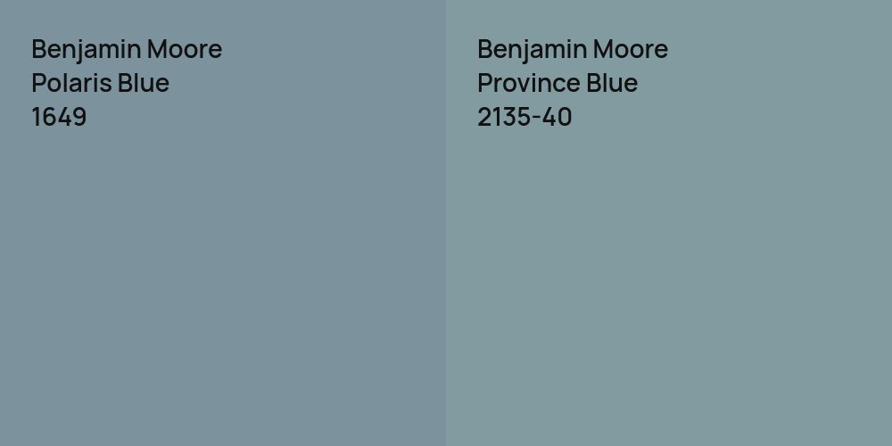 Benjamin Moore Polaris Blue vs. Benjamin Moore Province Blue