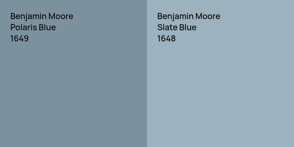 Benjamin Moore Polaris Blue vs. Benjamin Moore Slate Blue