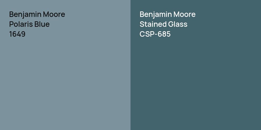 Benjamin Moore Polaris Blue vs. Benjamin Moore Stained Glass