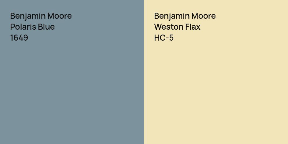 Benjamin Moore Polaris Blue vs. Benjamin Moore Weston Flax