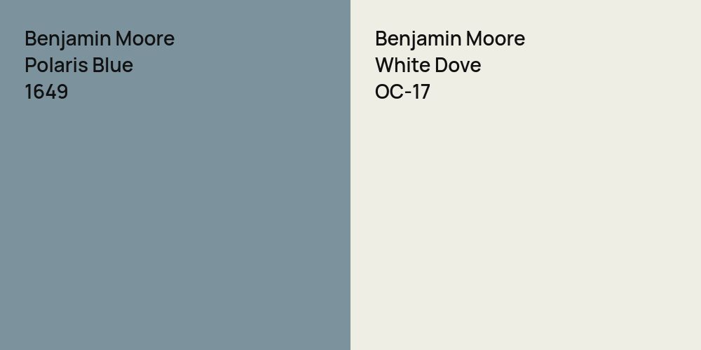 Benjamin Moore Polaris Blue vs. Benjamin Moore White Dove