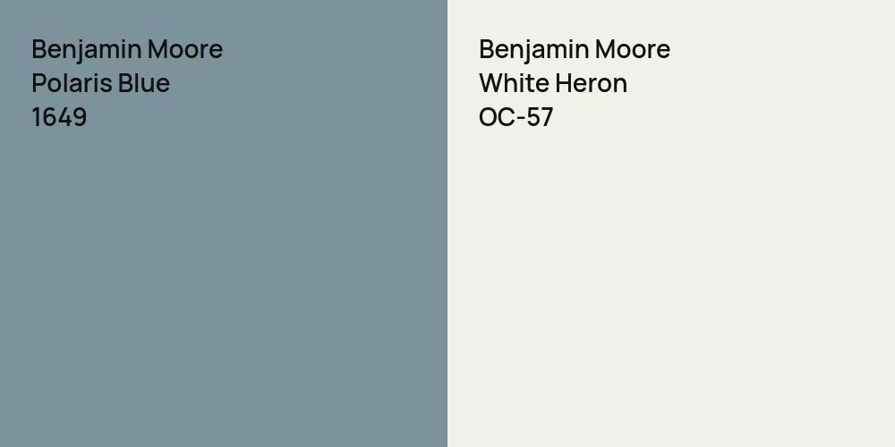 Benjamin Moore Polaris Blue vs. Benjamin Moore White Heron