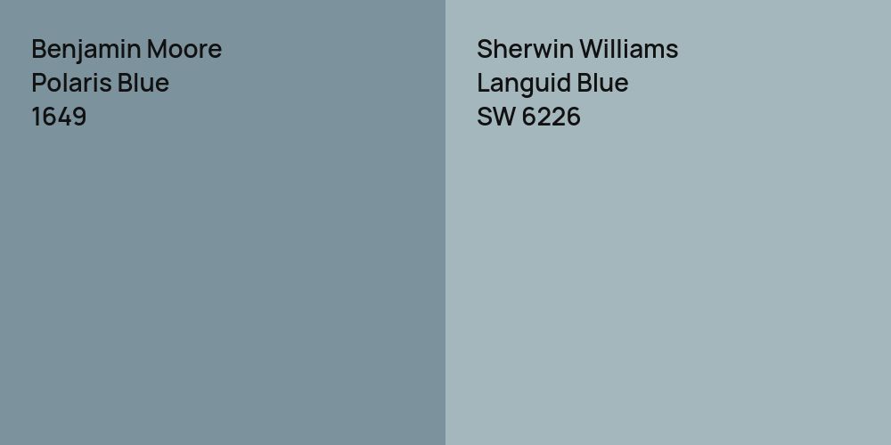 Benjamin Moore Polaris Blue vs. Sherwin Williams Languid Blue