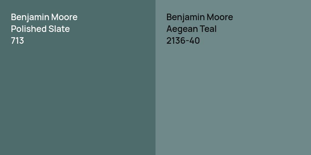 Benjamin Moore Polished Slate vs. Benjamin Moore Aegean Teal