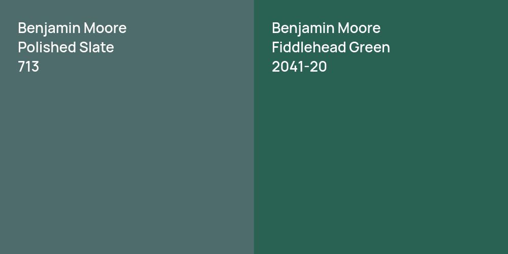 Benjamin Moore Polished Slate vs. Benjamin Moore Fiddlehead Green