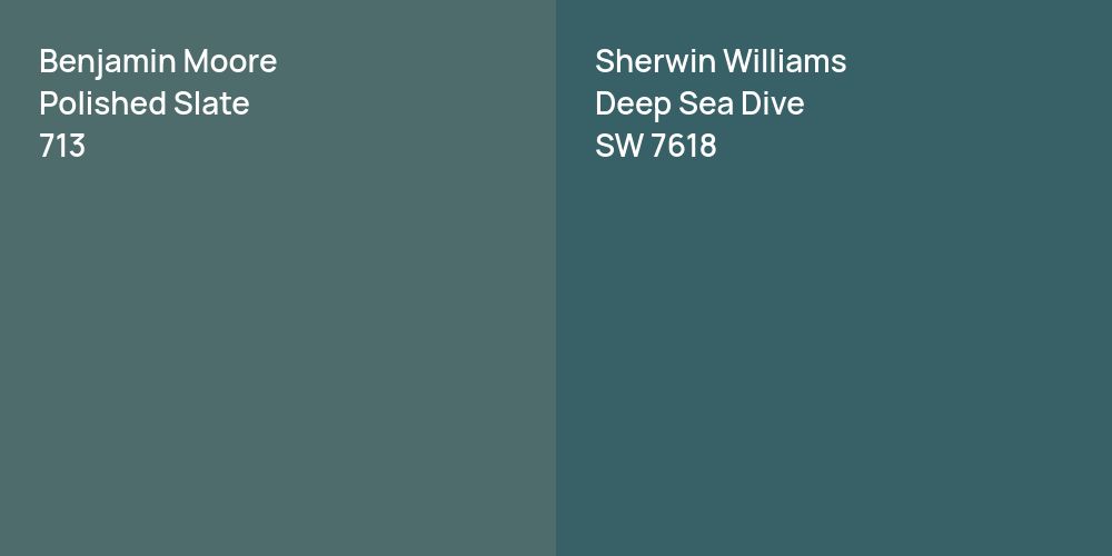 Benjamin Moore Polished Slate vs. Sherwin Williams Deep Sea Dive