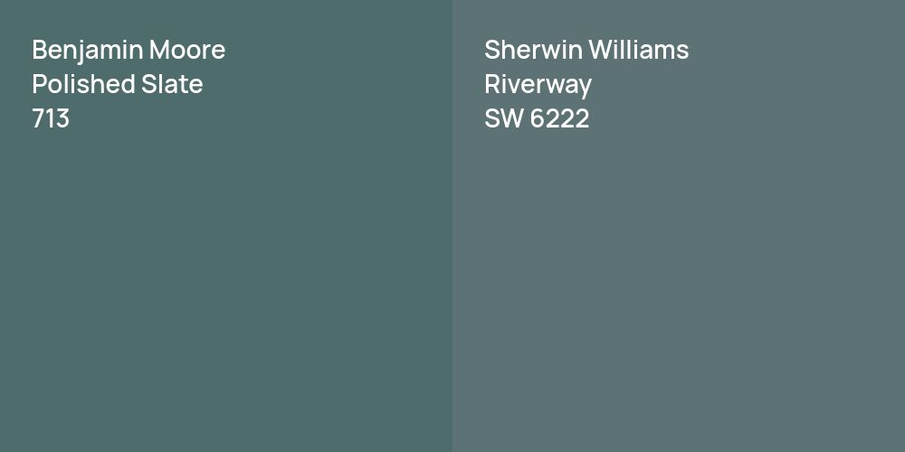 Benjamin Moore Polished Slate vs. Sherwin Williams Riverway