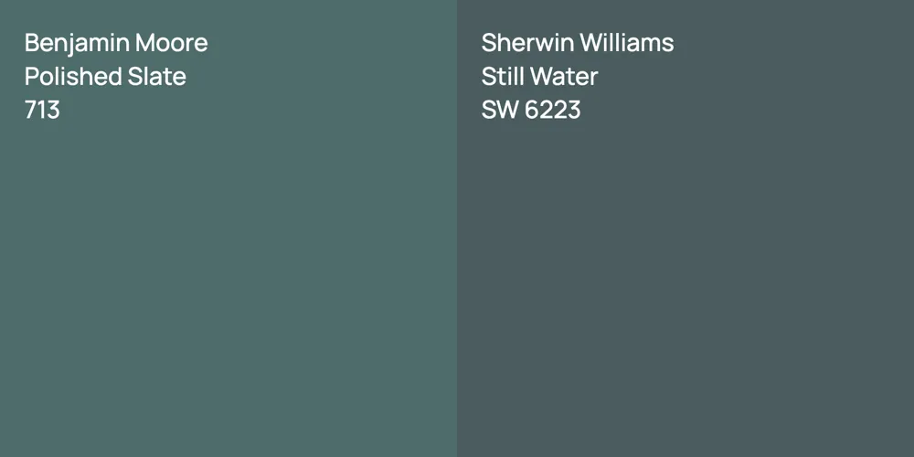 Benjamin Moore Polished Slate vs. Sherwin Williams Still Water