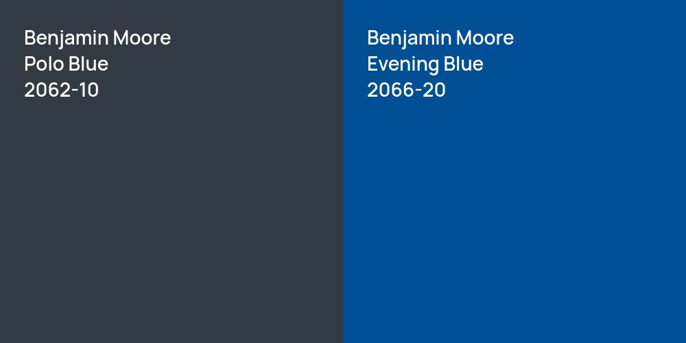 Benjamin Moore Polo Blue vs. Benjamin Moore Evening Blue