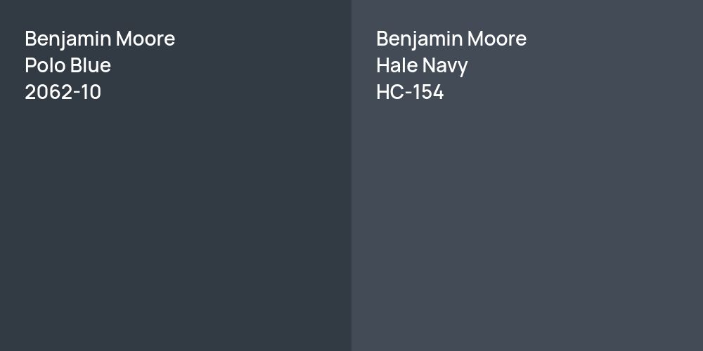 Benjamin Moore Polo Blue vs. Benjamin Moore Hale Navy