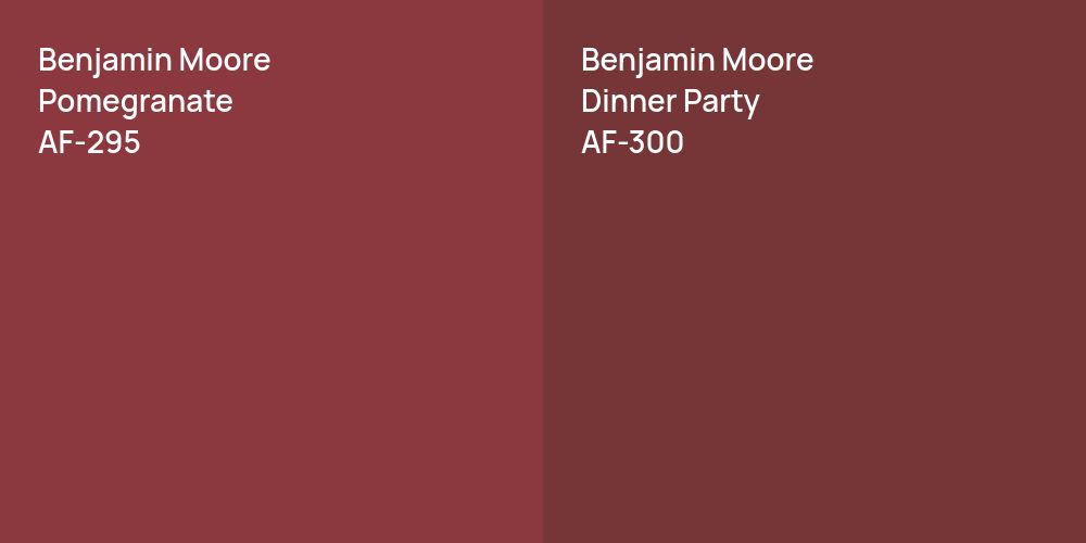 Benjamin Moore Pomegranate vs. Benjamin Moore Dinner Party