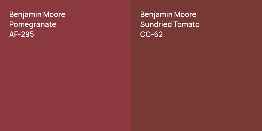 Benjamin Moore Pomegranate vs. Benjamin Moore Sundried Tomato