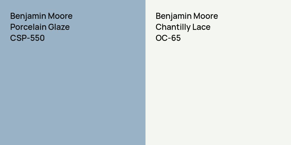 Benjamin Moore Porcelain Glaze vs. Benjamin Moore Chantilly Lace