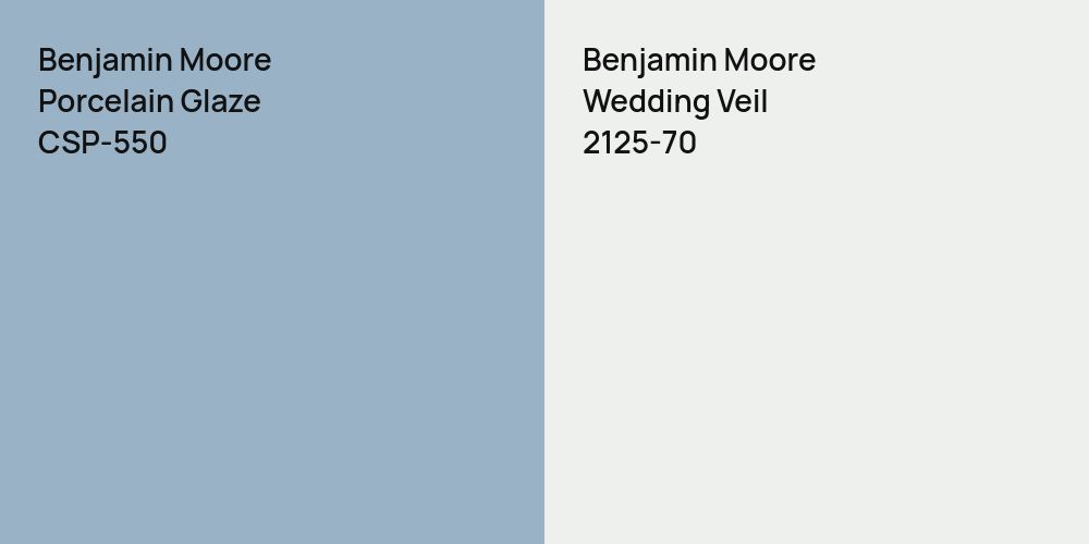 Benjamin Moore Porcelain Glaze vs. Benjamin Moore Wedding Veil