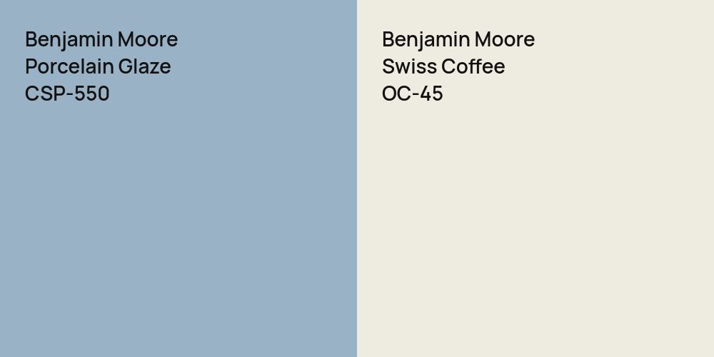 Benjamin Moore Porcelain Glaze vs. Benjamin Moore Swiss Coffee